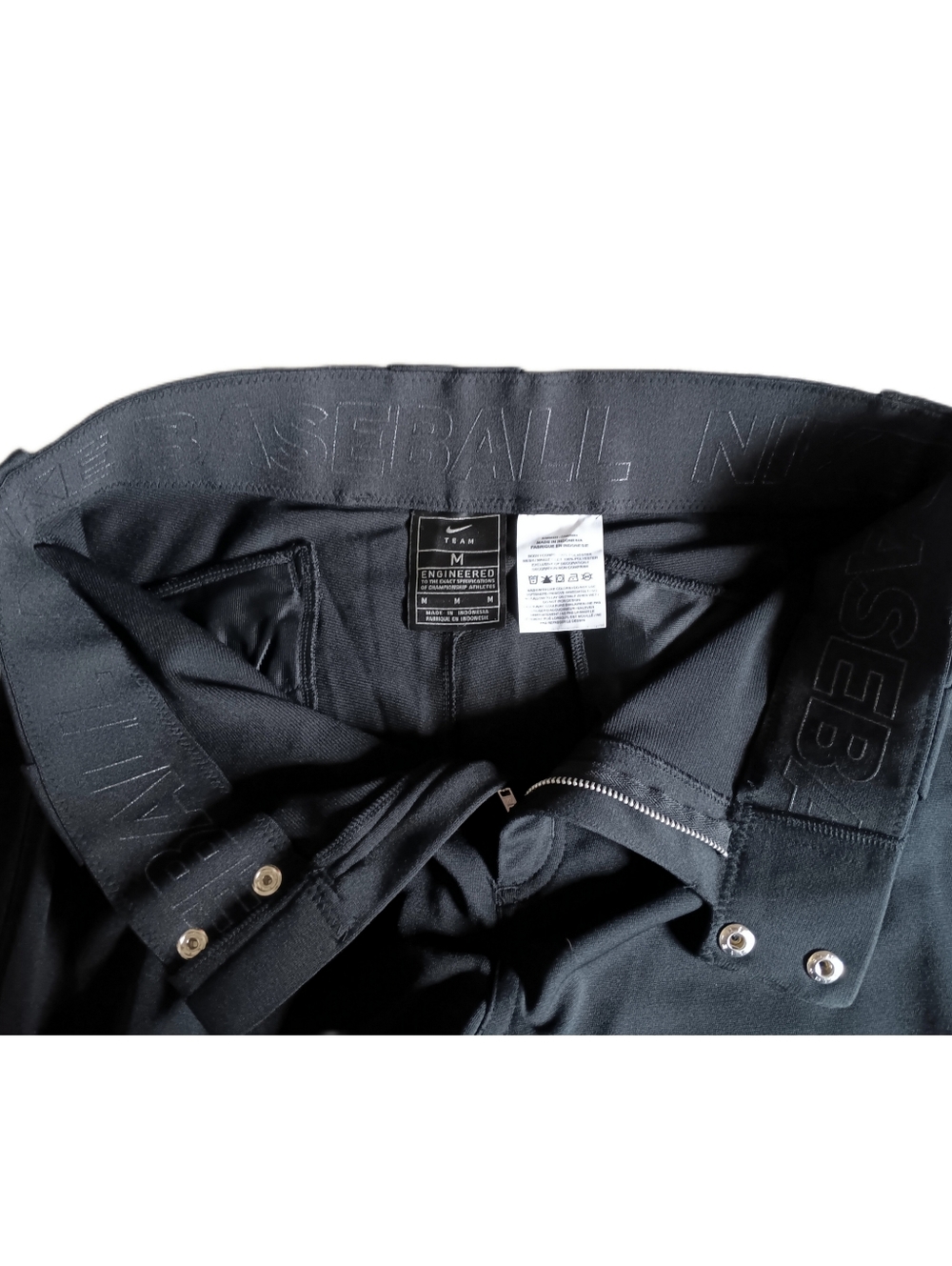 🖤 Nike Vapor Team Engineered Baseball Pants Black Mens Medium Full Length M - Picture 6 of 11